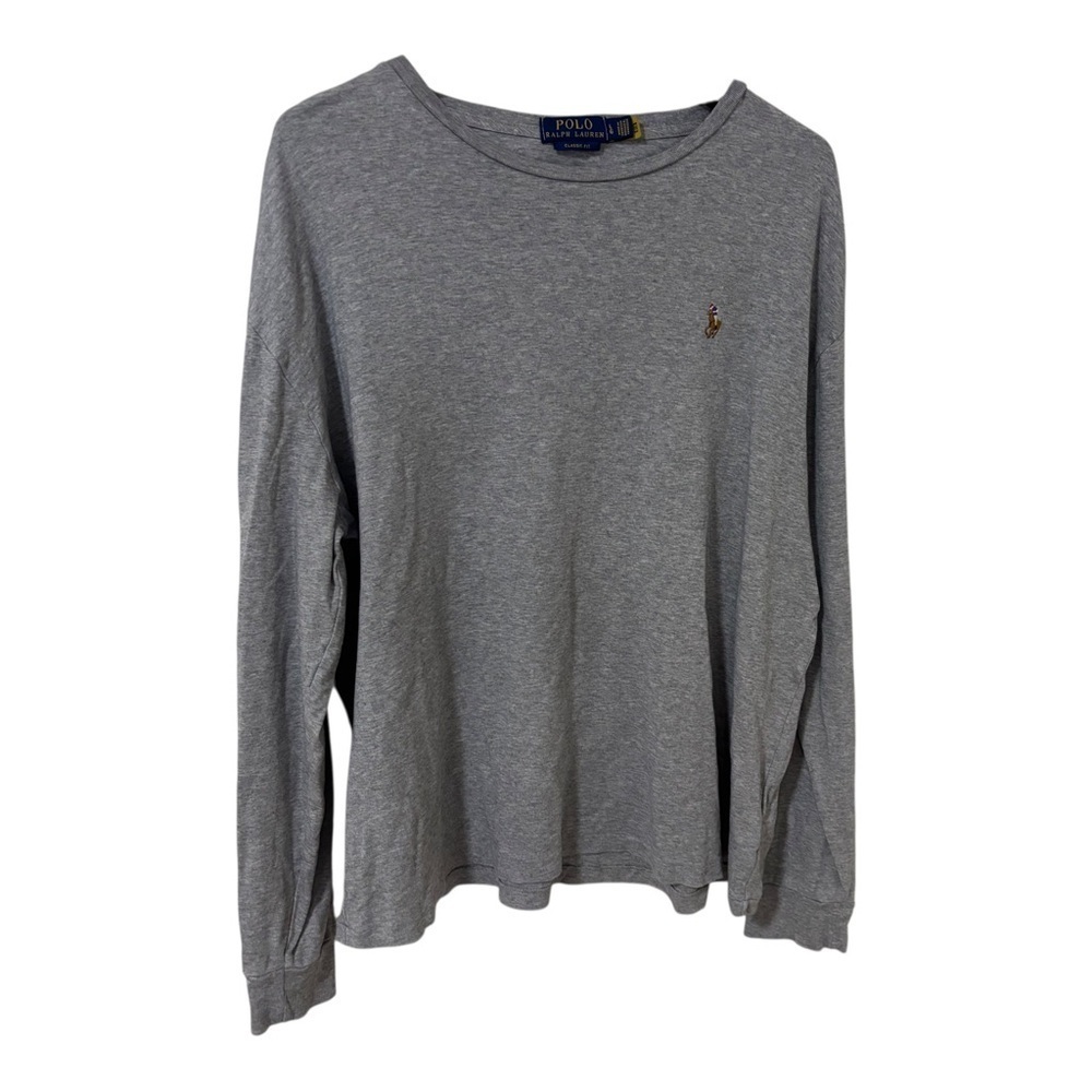 Polo Ralph Lauren Classic fit Men’s Gray Long Sleeve Shirt multi color pony